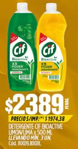 Supermercados Yaguar Cif detergente bioactive oferta