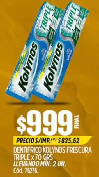 Kolynos dentífrico frescura triple