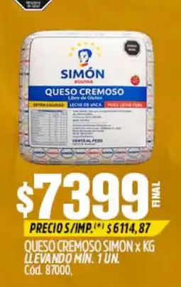 Supermercados Yaguar Simón queso cremoso oferta