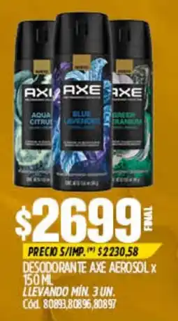 Supermercados Yaguar Axe desodorante aerosol oferta