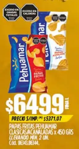 Supermercados Yaguar Pehuamar papas fritas clasicas acanaladas oferta