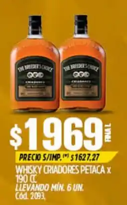 Supermercados Yaguar The breeder's choice whisky criadores petaca oferta
