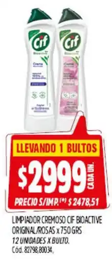 Supermercados Yaguar Cif limpiador cremoso bioactive oferta