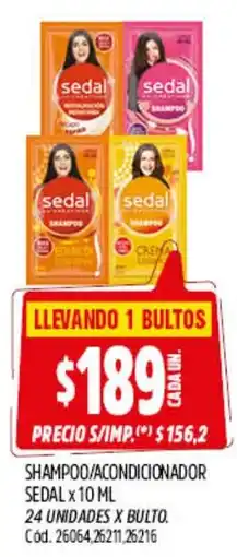 Supermercados Yaguar Sedal shampoo/condicionador oferta