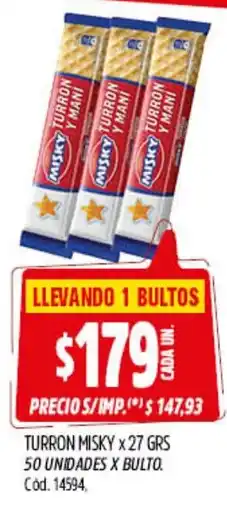 Supermercados Yaguar Misky turron y mani oferta