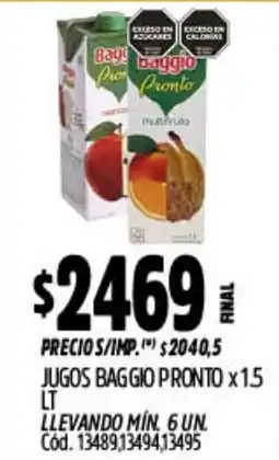 Supermercados Yaguar Baggio pronto jugos multifruta oferta