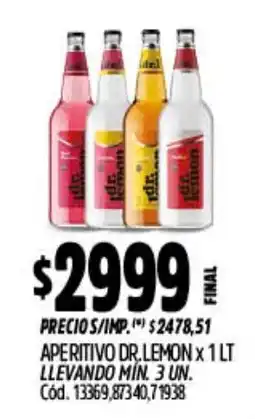 Supermercados Yaguar Dr. lemon aperitivo oferta