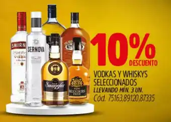 Supermercados Yaguar Vodkas y whiskys seleccionados oferta