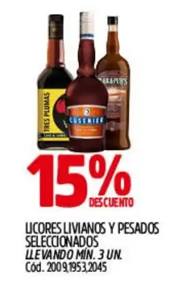 Supermercados Yaguar Licores livianos y pesados seleccionados oferta