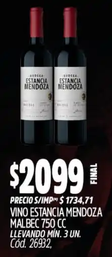 Supermercados Yaguar Estancia mendoza vino malbec oferta