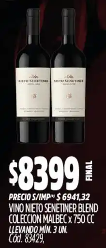 Supermercados Yaguar Nierto senetiner vino blend oferta