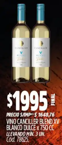 Supermercados Yaguar Canciller vino blend xv blanco dulce oferta