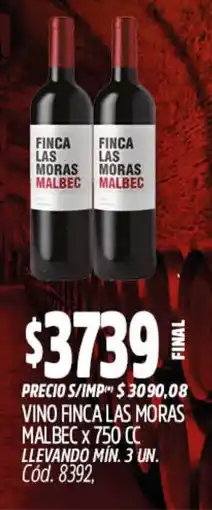 Supermercados Yaguar Finca las moras malbec oferta