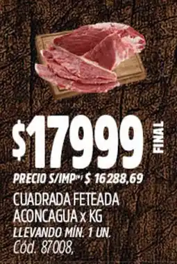 Supermercados Yaguar Cuadrada feteada aconcagua oferta