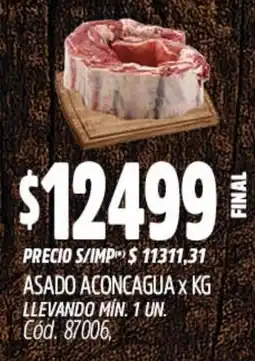 Supermercados Yaguar Asado aconcagua oferta