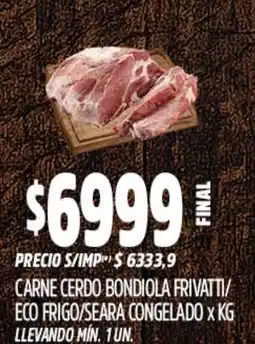 Supermercados Yaguar Frivatti carne cerdo bondiola oferta