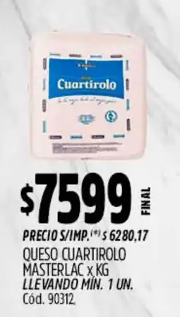 Supermercados Yaguar Cuartirolo queso cuartirolo masterlac oferta