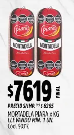 Supermercados Yaguar Piara mortadela oferta