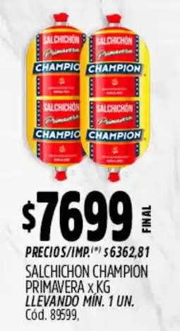 Supermercados Yaguar Salchichon champion primavera oferta