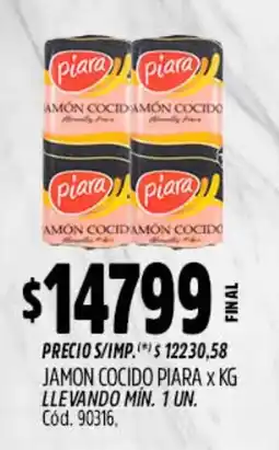 Supermercados Yaguar Piara jamon cocido oferta