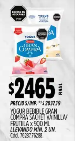 Supermercados Yaguar Gran compra yogur bebible oferta