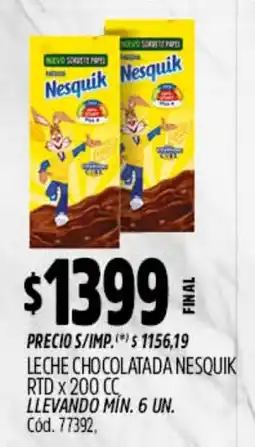 Supermercados Yaguar Nesquik leche chocolatada oferta