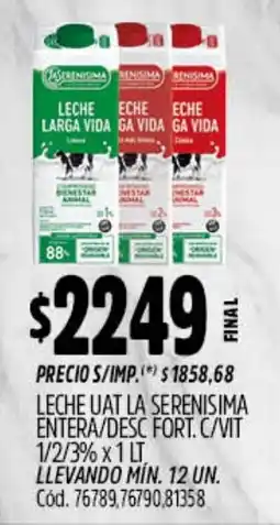 Supermercados Yaguar La serenisima leche uat la serenisima entera/desc fort. c/vit oferta
