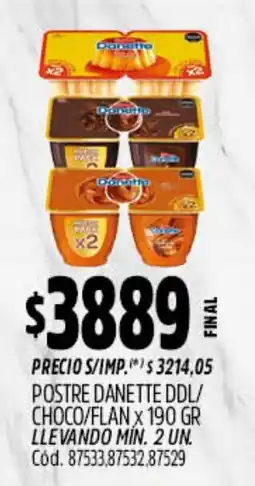 Supermercados Yaguar Danette postre ddl choco/flan oferta
