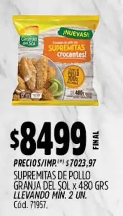 Supermercados Yaguar Granja del sol supremitas de pollo oferta