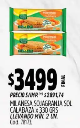 Supermercados Yaguar Milanesa sojagranja sol calabaza oferta