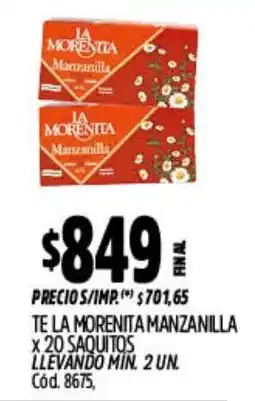 Supermercados Yaguar La morentita manzanilla oferta