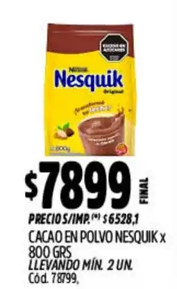 Supermercados Yaguar Nesquik cacao en polvo oferta