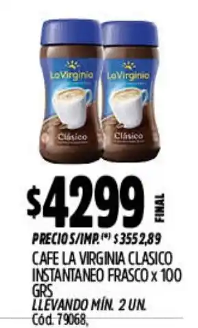 Supermercados Yaguar La virginia cafe clasico instantaneo oferta