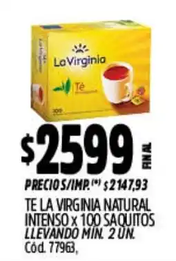 Supermercados Yaguar La virginia te natural intenso oferta