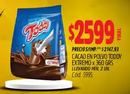 Supermercados Yaguar Toddy cacao en polvo todde extremo oferta