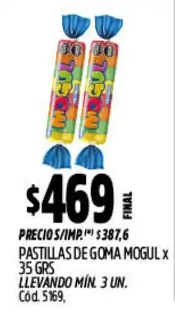 Supermercados Yaguar Pastillas de goma mogul oferta