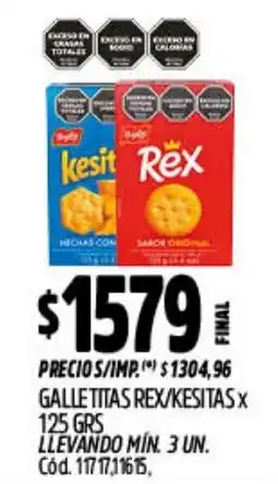 Supermercados Yaguar Rex galletitas / kesitas oferta