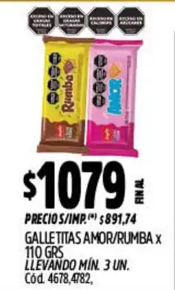Supermercados Yaguar Rumba galletitas amor/rumba oferta
