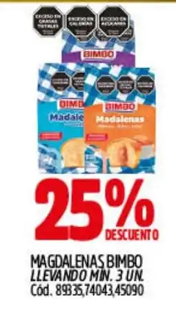 Supermercados Yaguar Bimbo magdalenas oferta