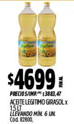 Supermercados Yaguar Coytime aceite legitimo girasol oferta