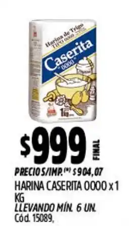 Supermercados Yaguar Caserita harina 0000 oferta