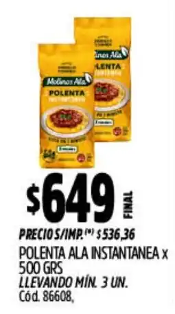 Supermercados Yaguar Molinas ala polenta ala instantanea oferta
