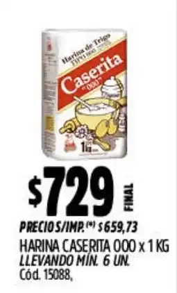 Supermercados Yaguar Caserita harina 000 oferta