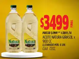 Supermercados Yaguar Natura aceite girasol oferta