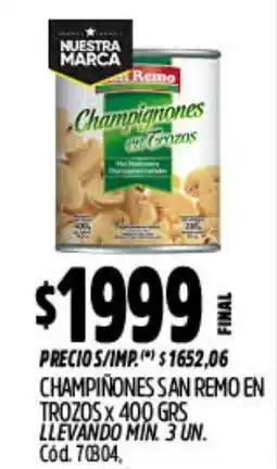 Supermercados Yaguar San remo champiñones san remo en trozos oferta