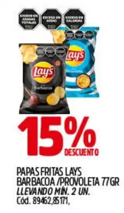 Supermercados Yaguar Lays papas fritas barbacoa/provoleta oferta
