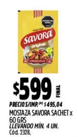 Supermercados Yaguar Savora mostaza original oferta