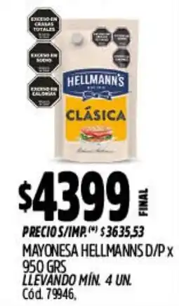 Supermercados Yaguar Hellmanns mayonesa clásica oferta