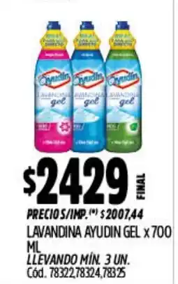 Supermercados Yaguar Ayudin lavandina gel oferta