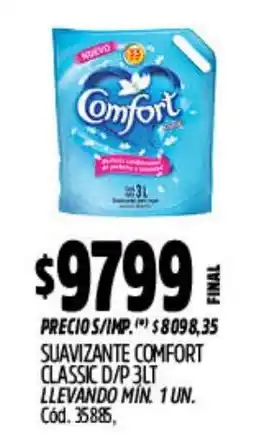 Supermercados Yaguar Comfort suavizante classic d/p oferta